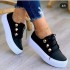 Lace up Slip on Women Tennis Sneakers Ladies Thick Sole Casual Shoes Solid Color Flats walking shoes