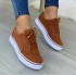 Women's Low-cut Brown Retro Suede Hollow Lace Up Leather Custom Shoes Sport Running Shoes Ladies Sneakers Casual Shoes For Women