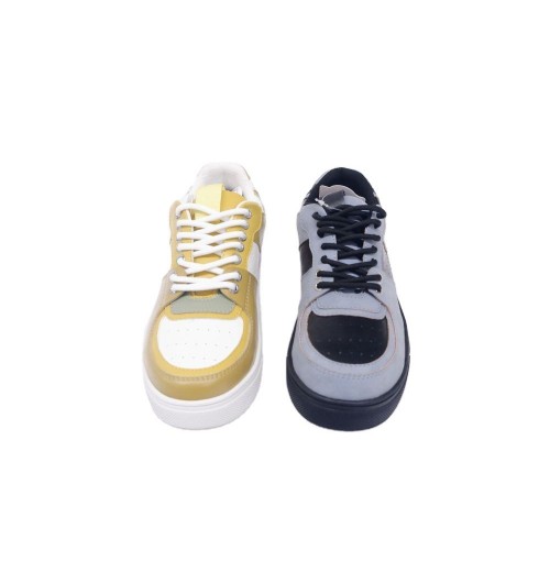 Wholesale Unisex PU Yellow Closed Toe Sport Fashion Comfortable Breathable Basketball Sneakers