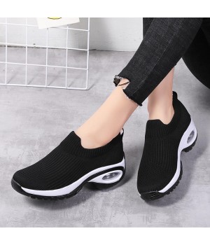 Lightweight Mesh Air Cushion Shoe Lady Girls Athletic Nurse Dance Casual Platform Loafers shoes Women's Socks Sneakers