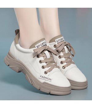 2024 Fashion casual shoes women soft soles comfortable thick soles lace-up small casual women's shoes